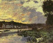 Claude Monet Seine at Bougival in the Evening Norge oil painting reproduction